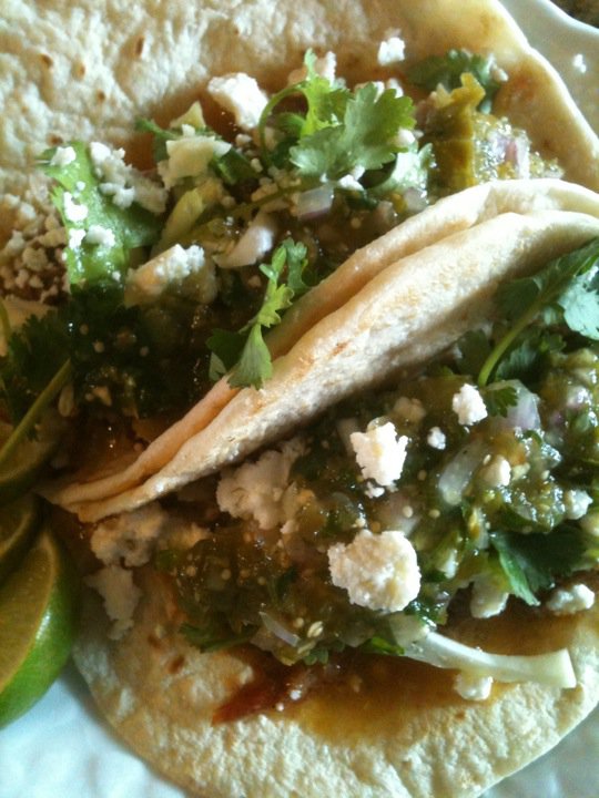 Güerita's Tacos de Lengua with Salsa Verde
