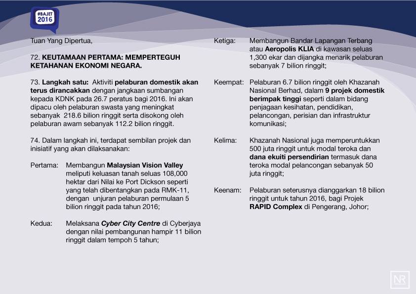 Teks Ucapan Penuh Bajet 2016 Teks Ucapan Penuh Bajet 2016