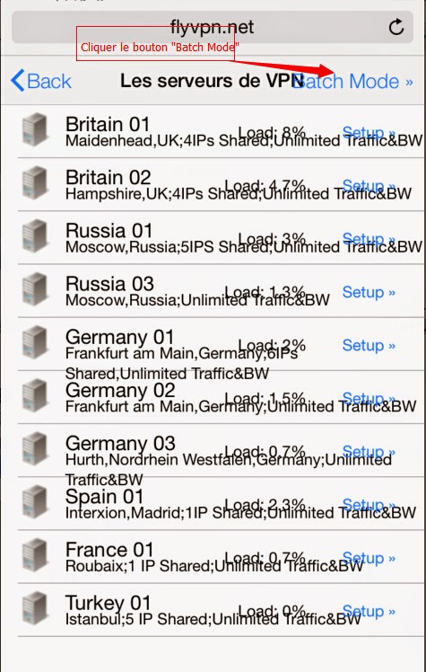 Cliquer "Batch mode" Cliquer "Batch mode"