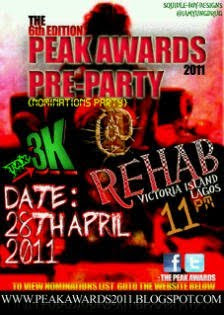 PEAK AWARDS PRE PARTY was held  @ D  REHAB on  28TH OF APRIL