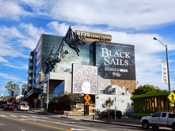 Giant 3D Black Sails season 2 billboard Sunset Strip 3D Black Sails season 2 billboard