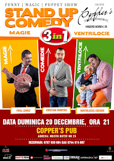 Stand-Up Comedy, Magie si Ventrilocie duminica 20 decembrie bucuresti Stand-Up Comedy, Magie si Ventrilocie duminica 20 decembrie bucuresti