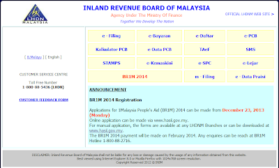 The BR1M 2014 payment will be made on February 2014. Any enquiries can