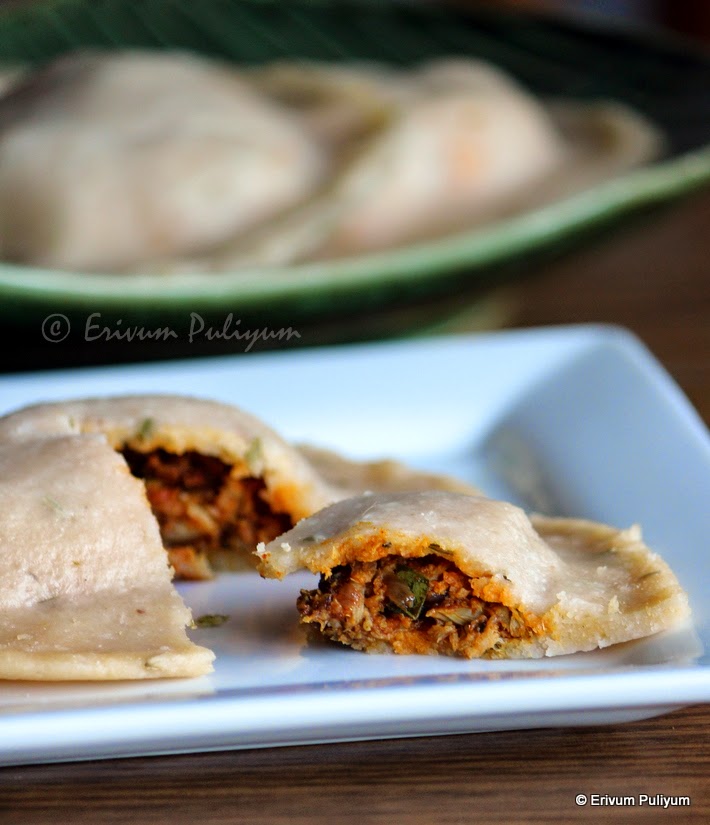 Erivum Puliyum Meen Pathiri Steamed Rice Pancakes with Fish Filling (Step by Step Pics)