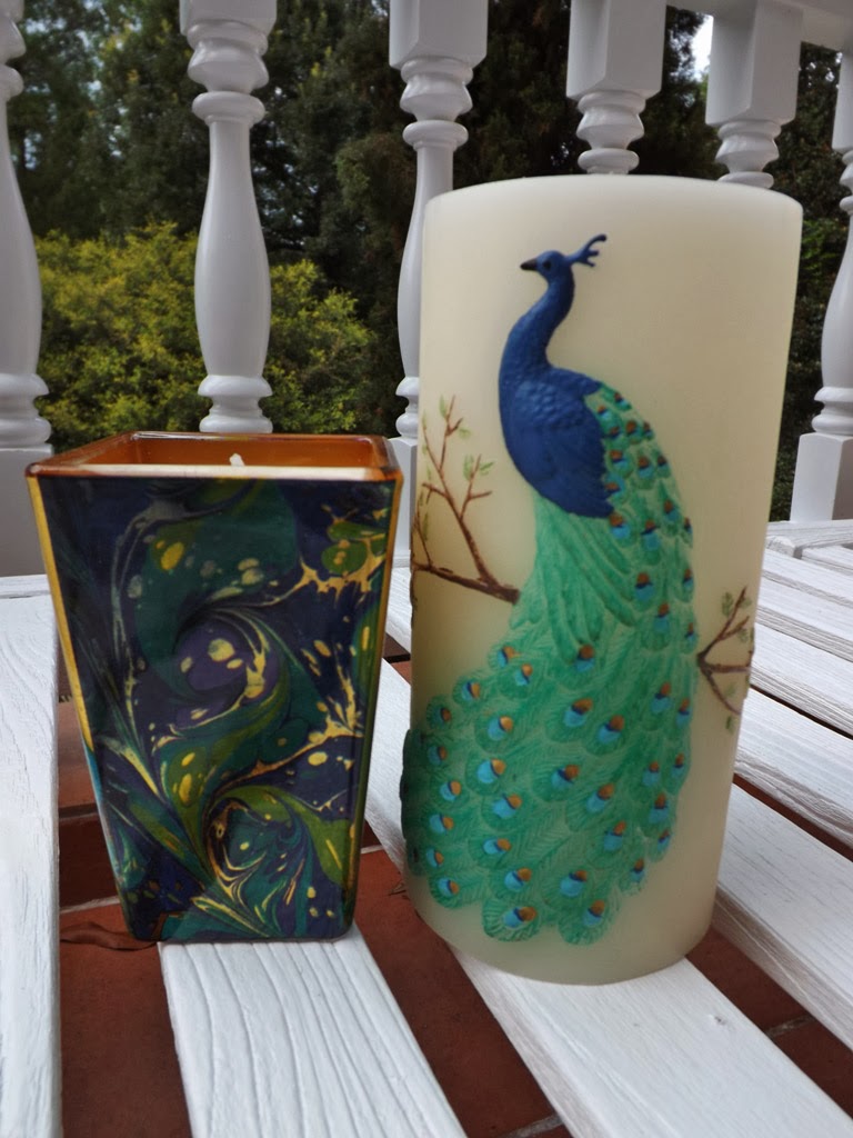 MARIETTE'S BACK TO BASICS {Peacock Candles}