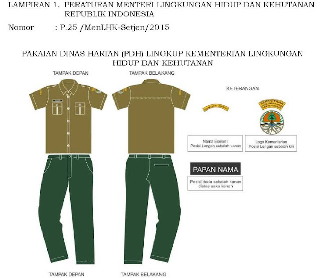 PAKAIAN DINAS BARU KEMENTERIAN LINGKUNGAN HIDUP DAN