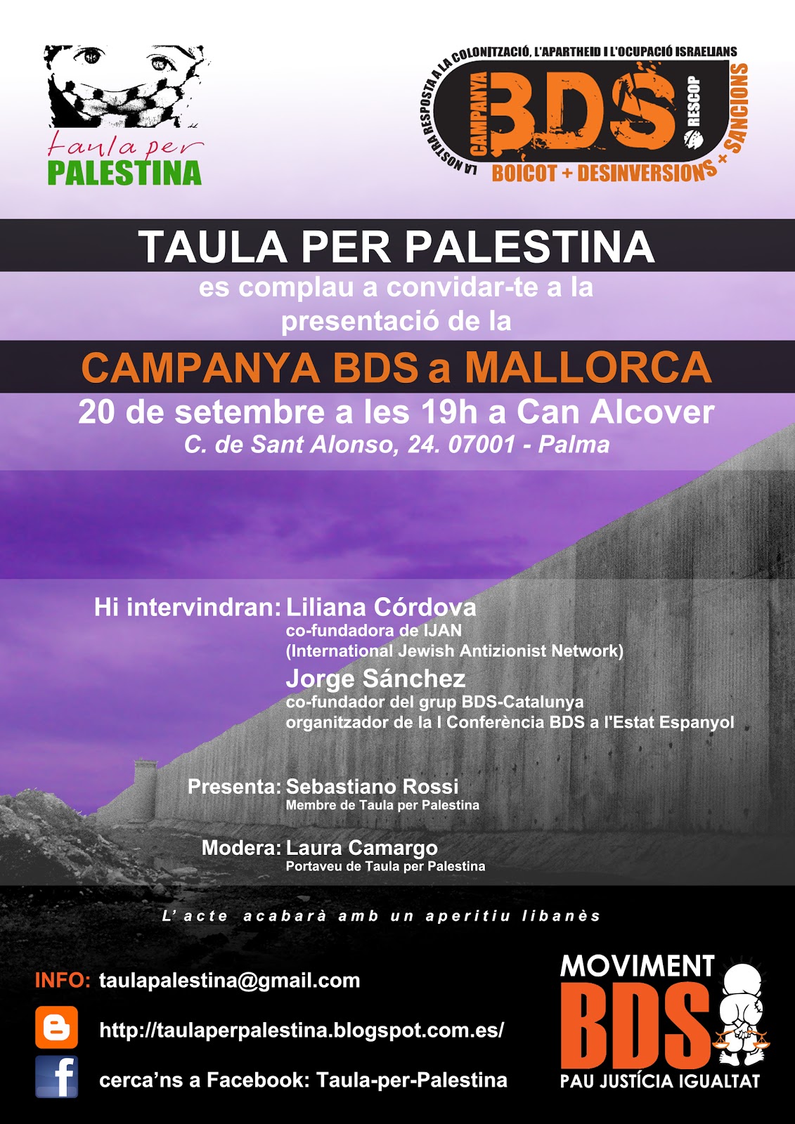 Presentaci&oacute; de la Campanya BDS a Mallorca (20-09-12)