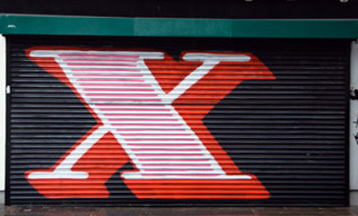 Letter X on Graffiti alphabet art.