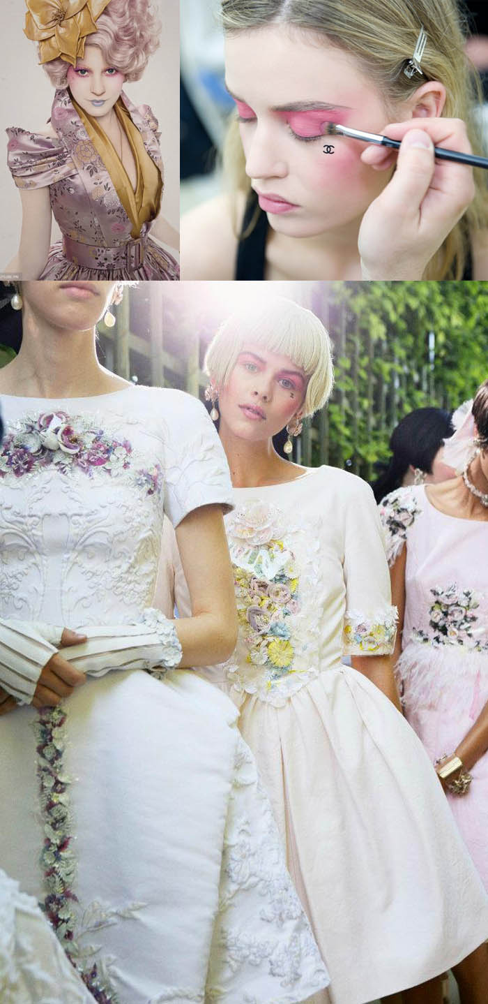Até Hunger Games e Chanel se renderam as cores. A RAINHA DA MODA_influencias de Maria Antonieta_Moda maria antonieta_revolução francesa_Moda francesa_cores pasteis_tom pastel_desfile chanel