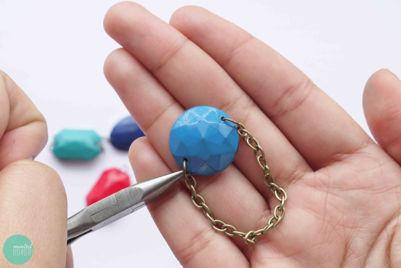 DIY Boho Gem Clips Minted Strawberry