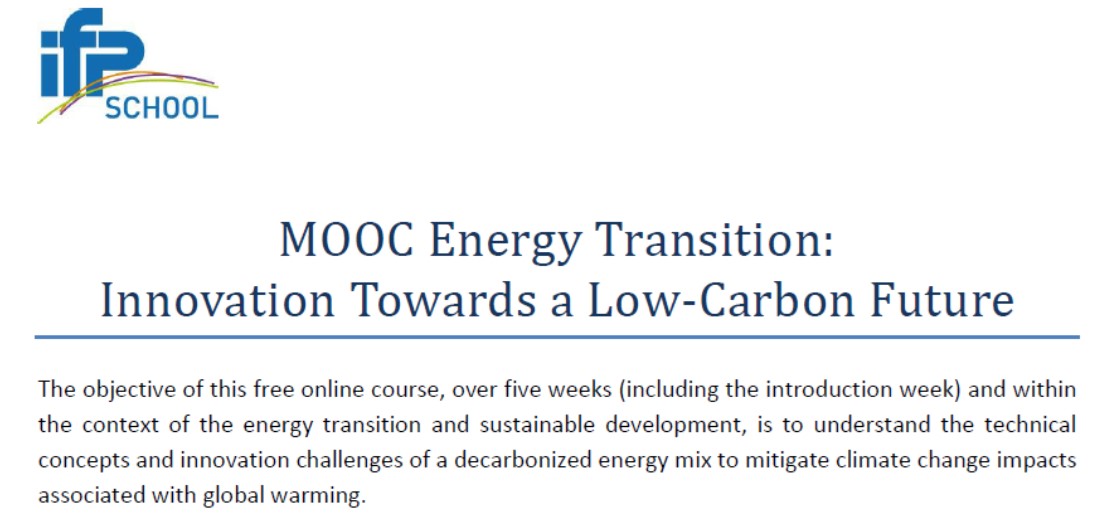 MOOC Energy Transition: Innovation Towards a Low Carbon Future
