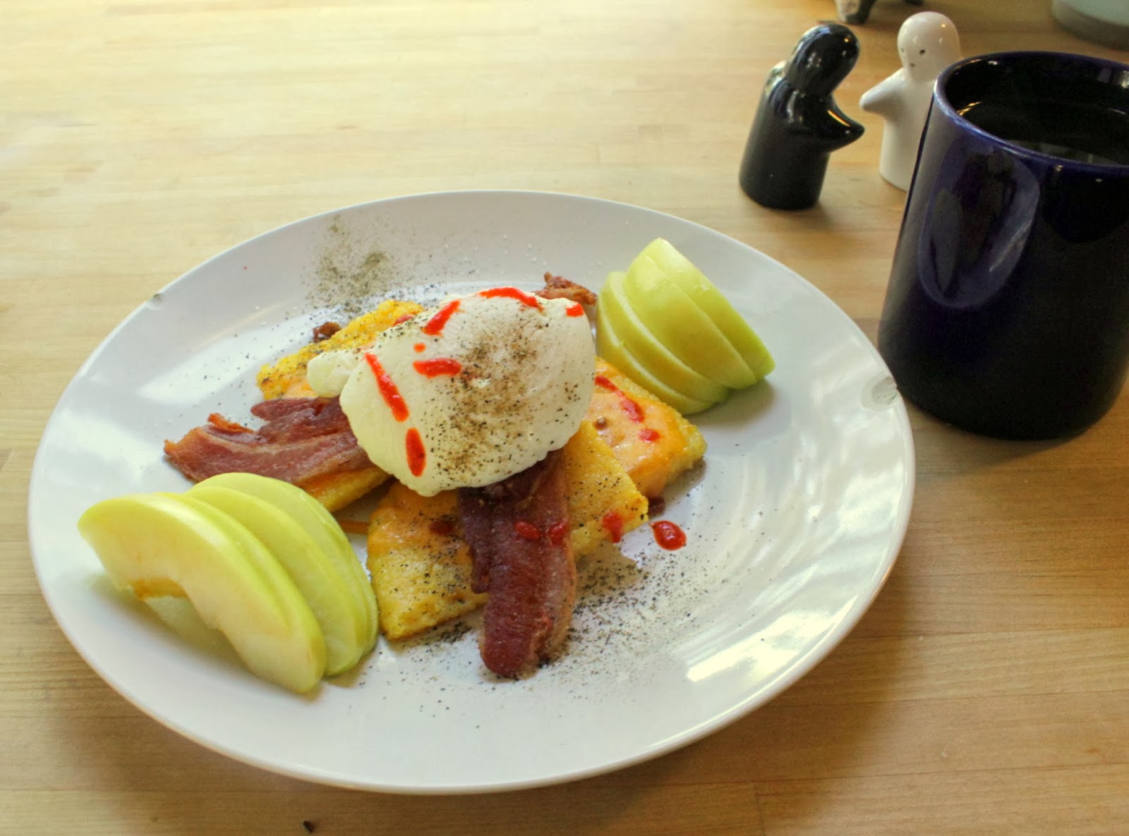 WeekendStyle Fried Polenta and Poached Eggs Wooden Spoon Baking