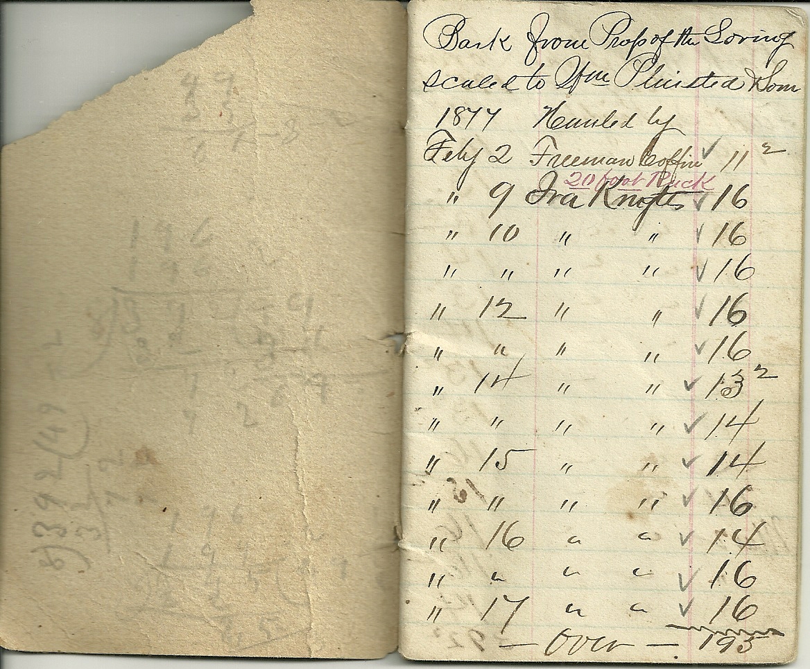 Heirlooms Reunited 1877 notebook kept by Freeman Coffin of Lee, Maine
