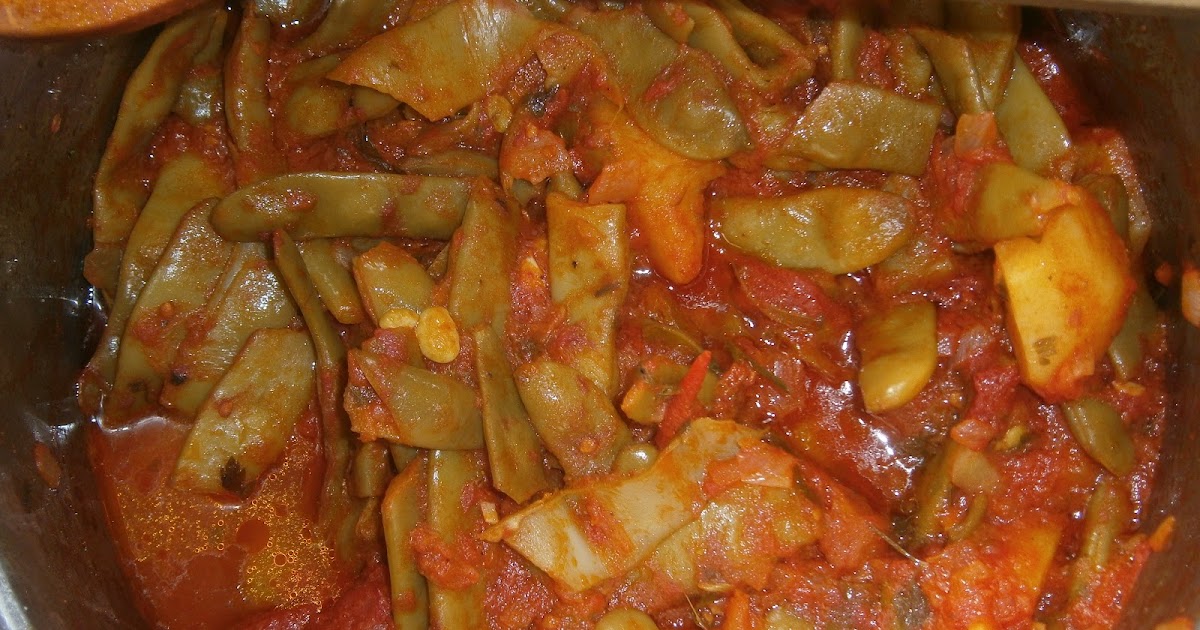 The Dump Cook LARGE GREEN BEANS, TOMATOES AND POTATOES STEWED GREEK
