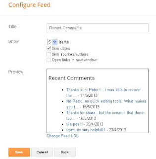 Blogger feed widget