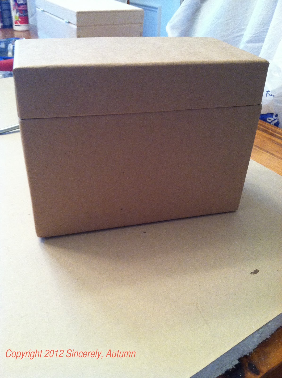 Sincerely, Autumn DIY Decoupage Recipe Box