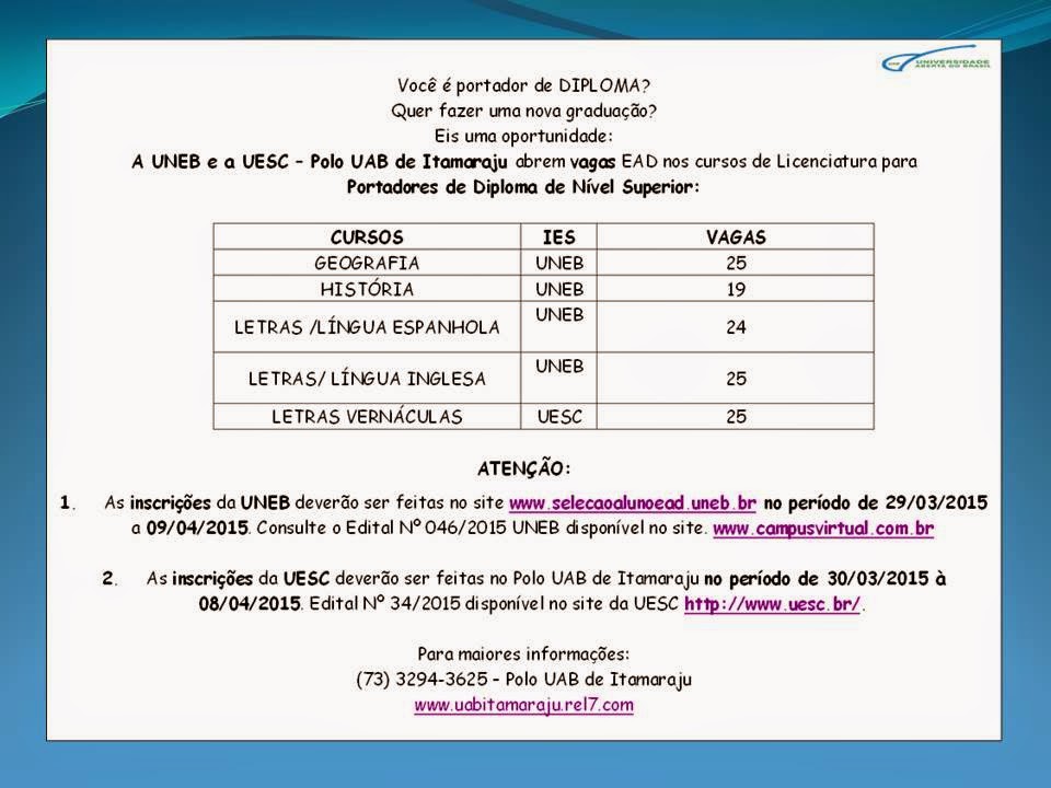 Vagas remanescentes medicina portador de diploma