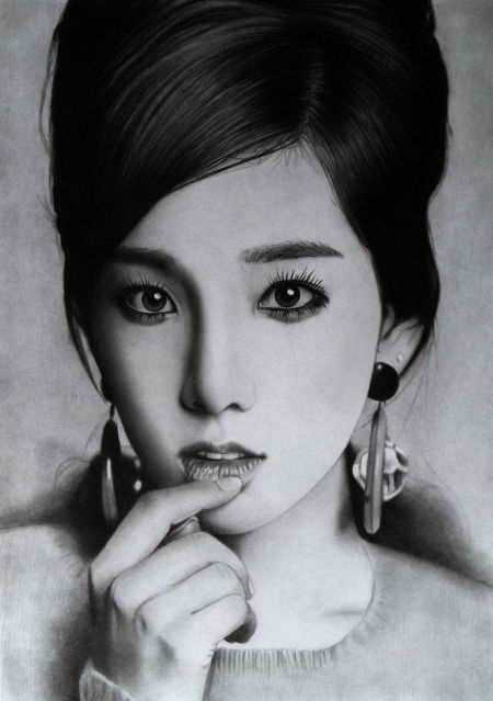 ken lee klsadako deviantart impressionante ilustração lápis hiper-realismo retratos mulheres