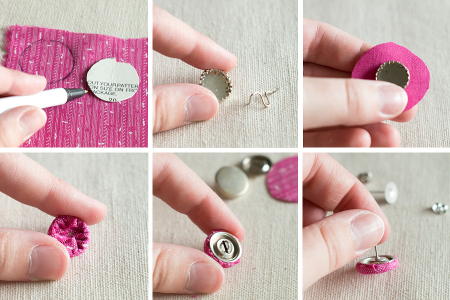 The Nonpareil Home Simple Fabric Button Earrings