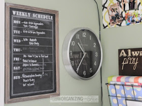 Keep a clock close by your command center to keep on time :: OrganizingMadeFun.com