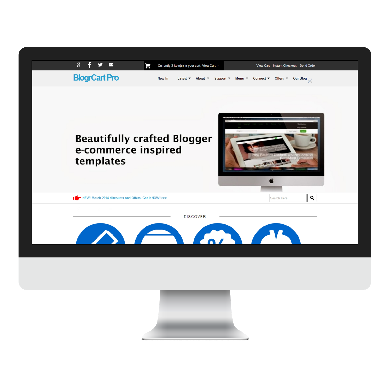 responsive Blogger template with shopping cart Paypal checkout