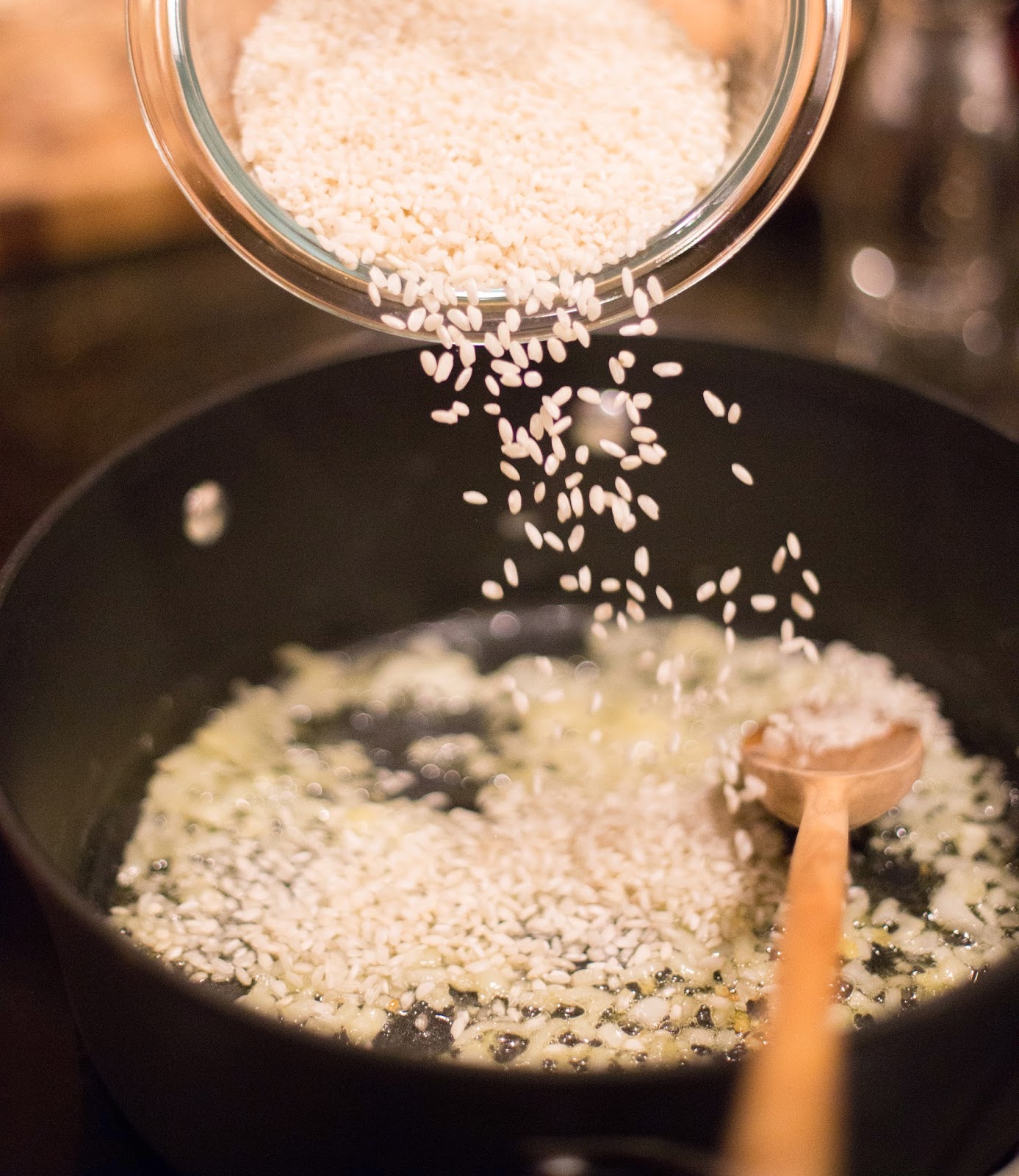 Straight to the Hips, Baby Asparagus Risotto with Mushrooms