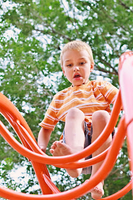 Griffin playing at the playground in Joseph, Utah