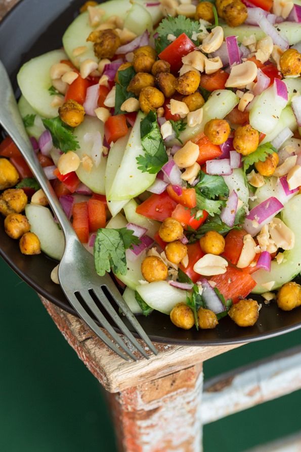 MEAT FREE MONDAY Cucumber Salad with Roasted Chickpeas The