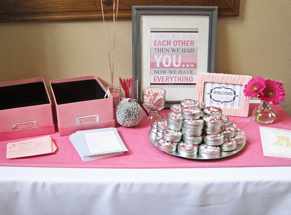Seriously Daisies Pink & Gray Baby Shower {Favors Entrance & Gifts}