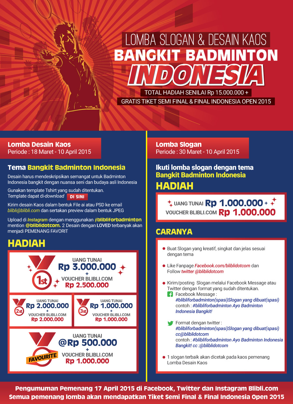 Lomba Desain Indonesia 2015 | info lomba desain kaos bangkit badminton indonesia Lomba Desain Indonesia 2015 | info lomba desain kaos bangkit badminton indonesia