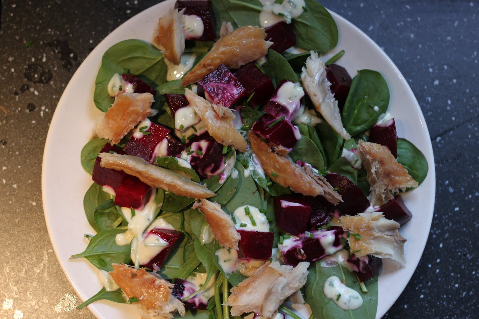 Dine at Mine Beetroot, Smoked Mackerel and Horseradish Salad