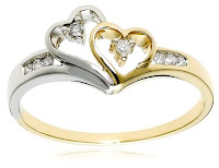 Two-Tone Diamond Heart Ring