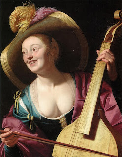 A young woman playing a viola da gamba, Gerrit van Honthorst A young woman playing a viola da gamba, Gerrit van Honthorst