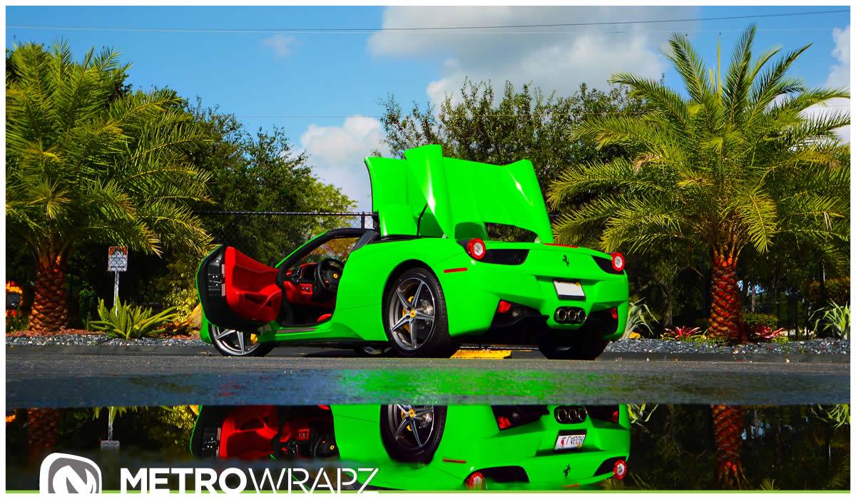 What Do You Think About a Lime Green Ferrari 458 Spider? Carscoops