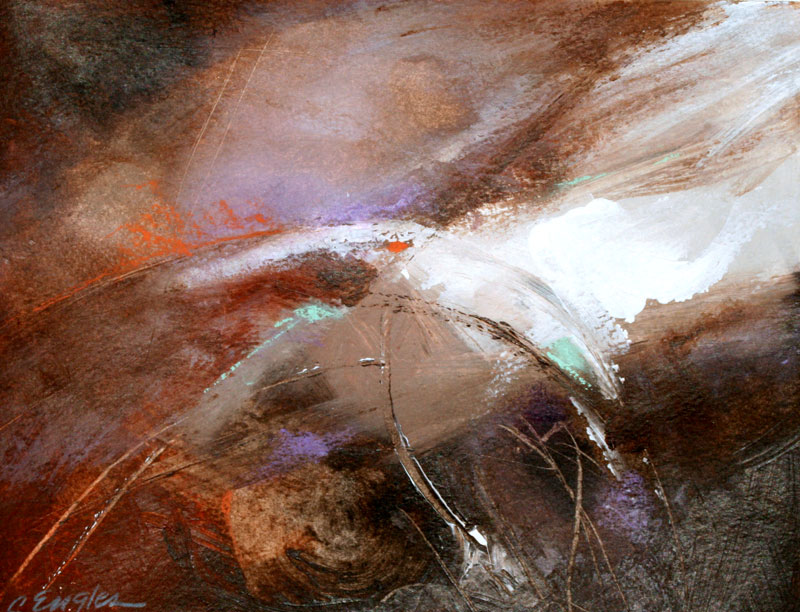 Carol Engles Art Umber Brown and Sienna Two, abstract painting by