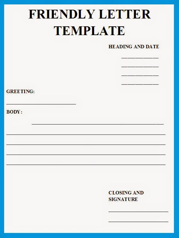 friendly letter format examples
