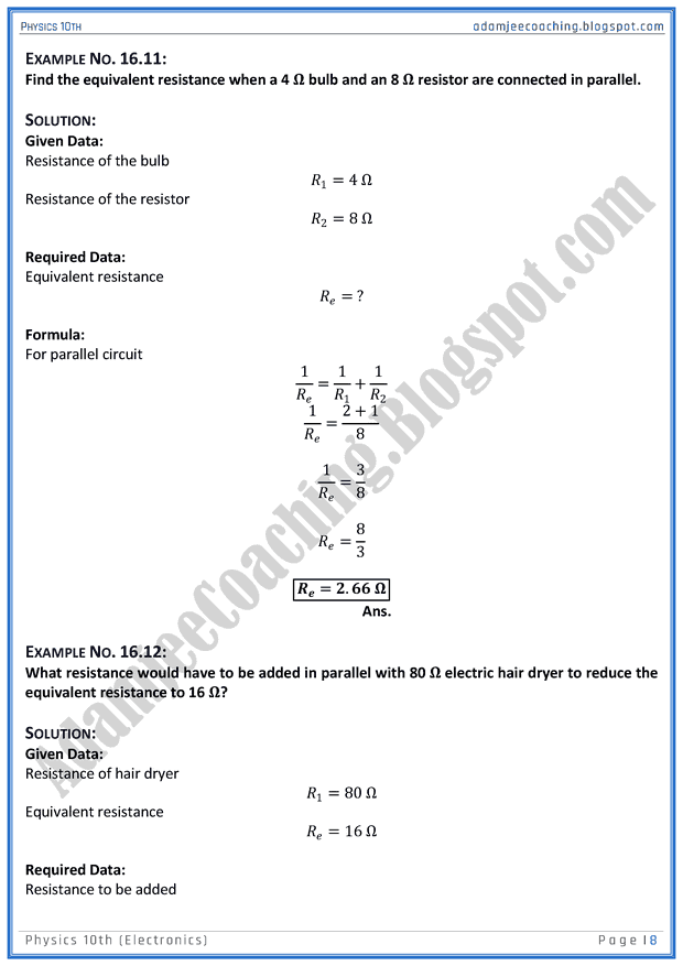 electronics-solved-numericals-physics-10th