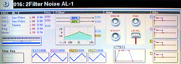 Korg KRONOS - Analog modeling synthesizer AL-1: Создание шумового пресета