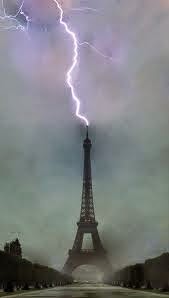 rayo en la torre eiffel imagen, rayos, pararrayos