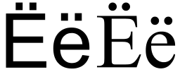 Umlaut Latin Alphabet E with umlauts