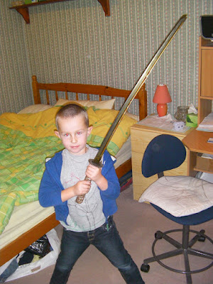 boy with samurai sword