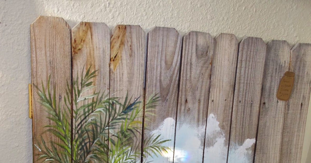 Coastal Chic Boutique Beach Scene On Weathered Fence