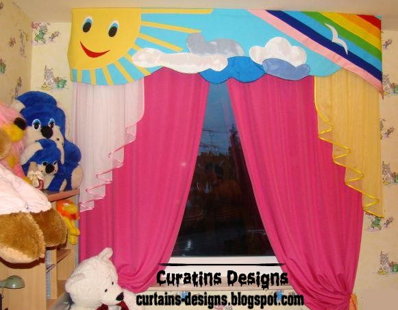 Cool Kids Room Curtain Design In Summer Colors Style