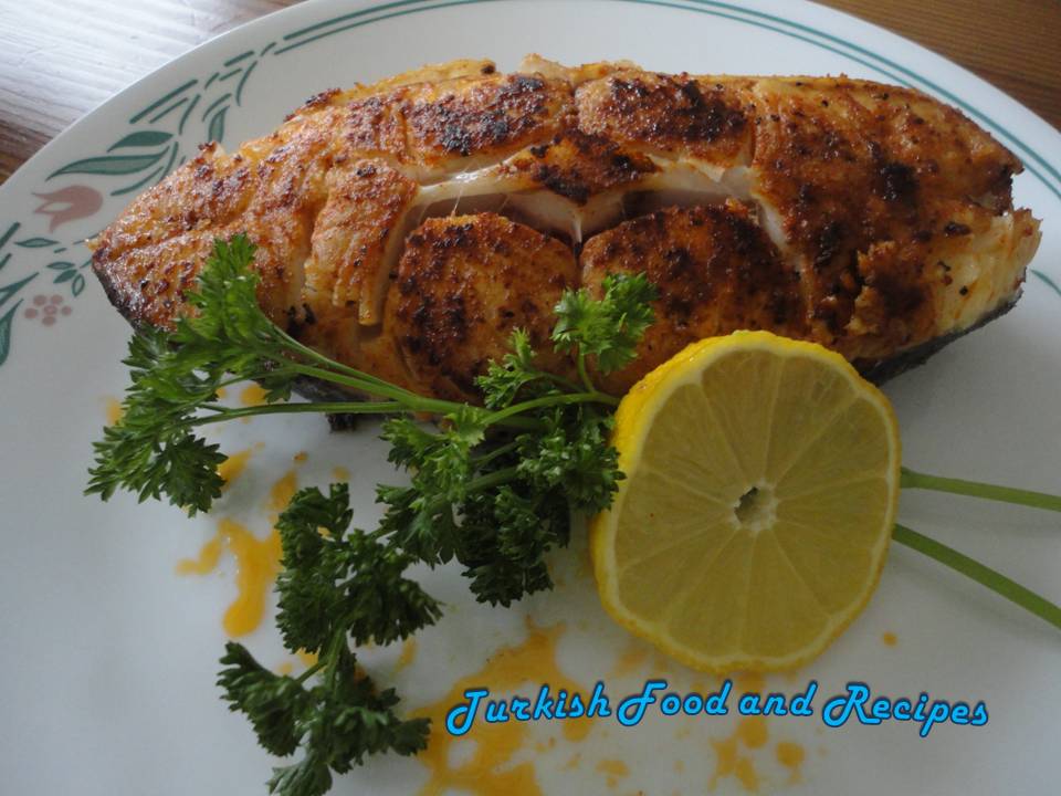 Turkish Food and Recipes Blackened Halibut (Tavada Kizarmis Halibut)