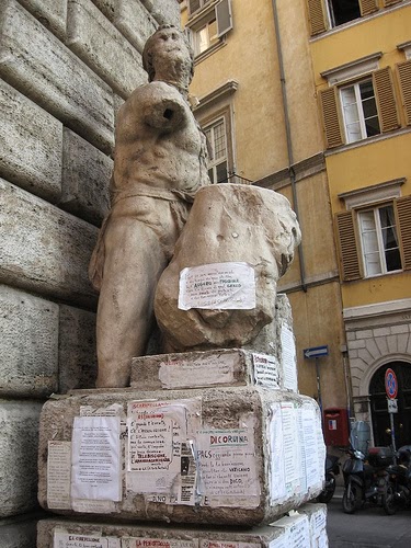 Pasquino e le Statue parlanti: visita guidata con teatro itinerante Roma 6/10/13  h.16.30