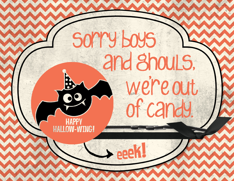 Stamping with Erica Out Of Candy Halloween Door Sign