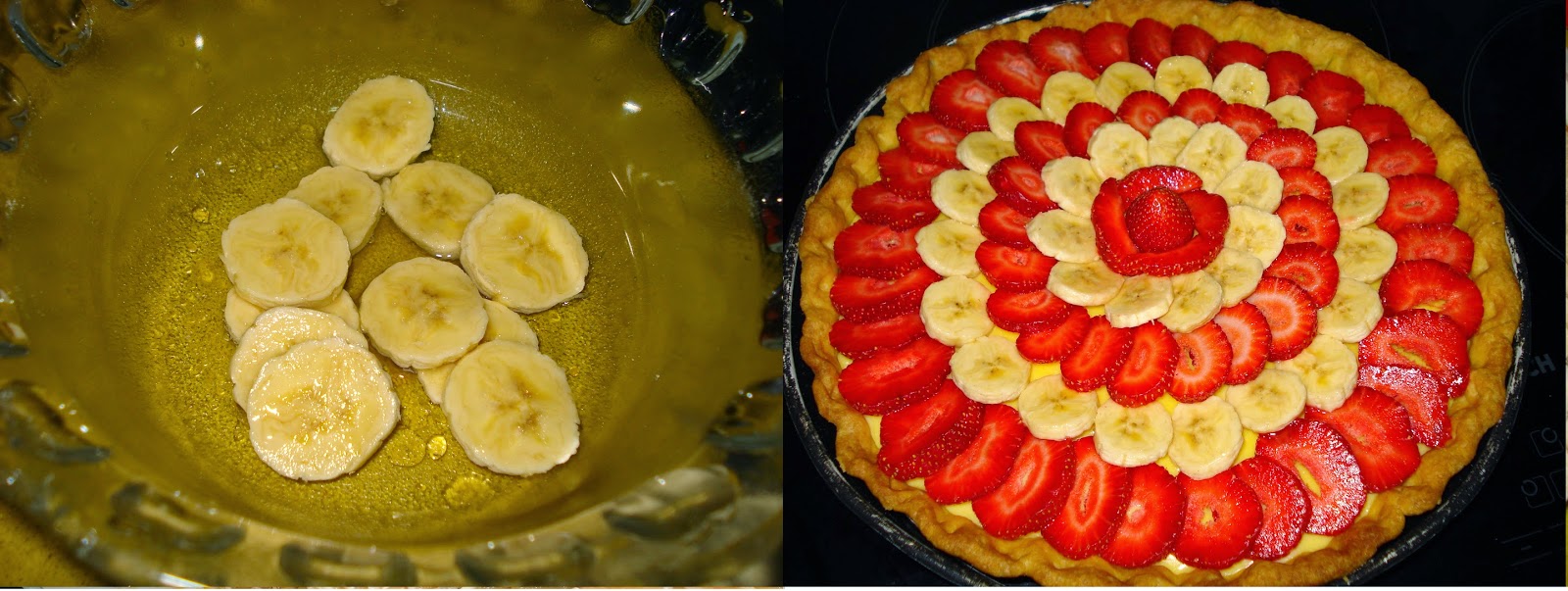 Tarta De Fresas Y Plátanos

