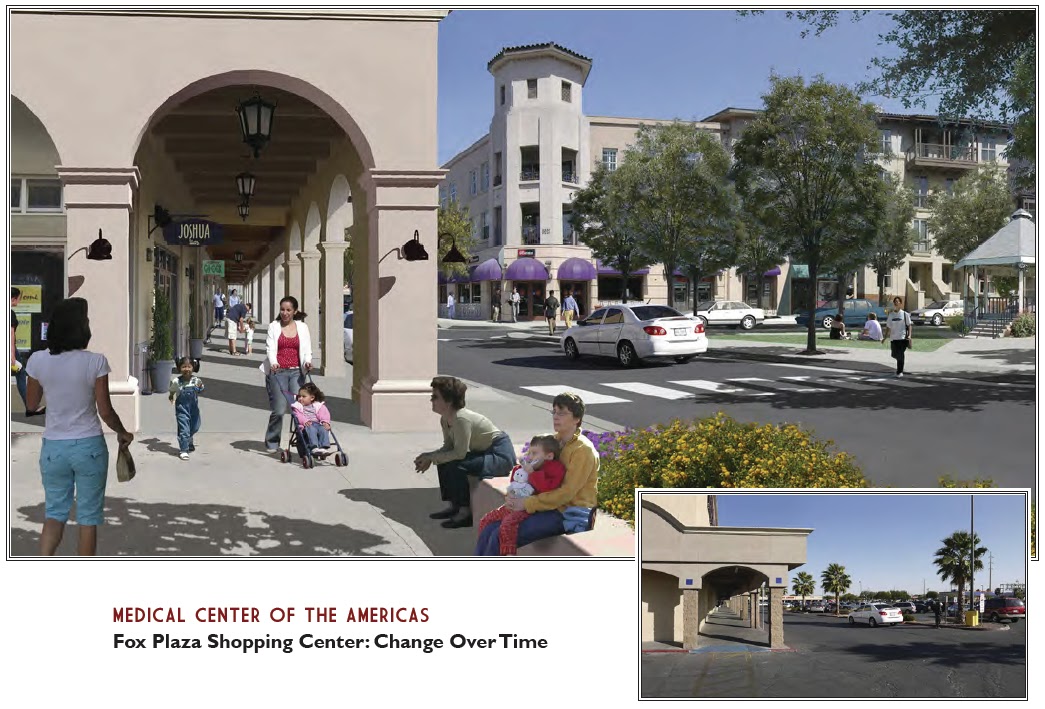 Longterm concept for Fox Plaza in Plan El Paso.