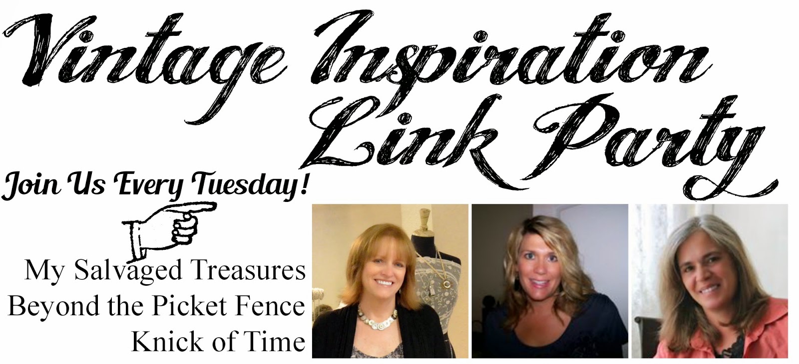 Repurposed, Salvaged, Vintage Decor Link Party via Knick of Time