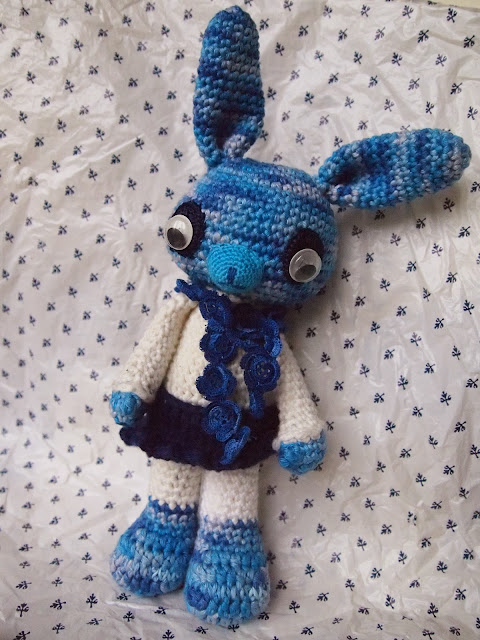 Delfts Blue Amigurumi Rabbit by The Knitbitch